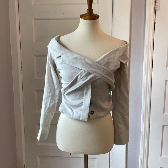 Zara Fitted Blazer Jacket Limited Edition in Stone, Size XS - Picture 5 of 17
